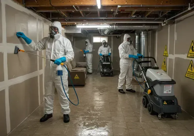 Basement Moisture Removal and Structural Drying process in Blackstone, VA